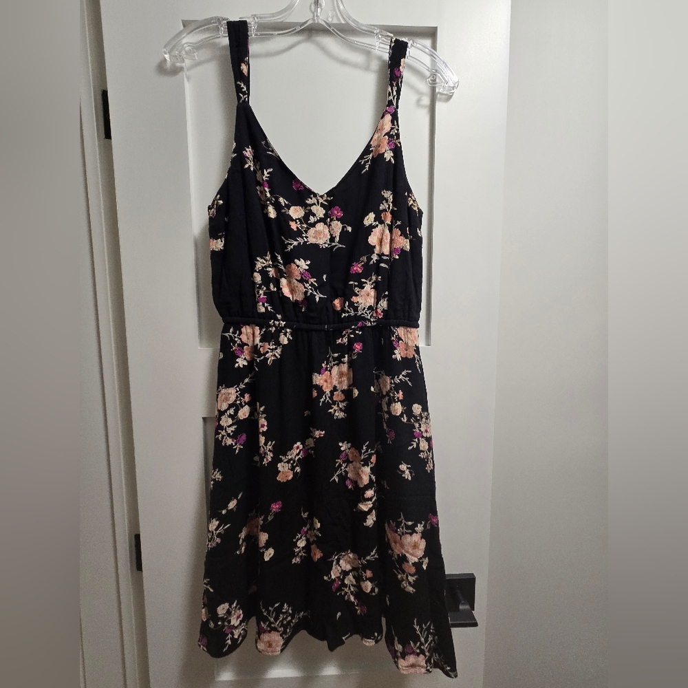 Only Black Midi Sundress With A Floral Print